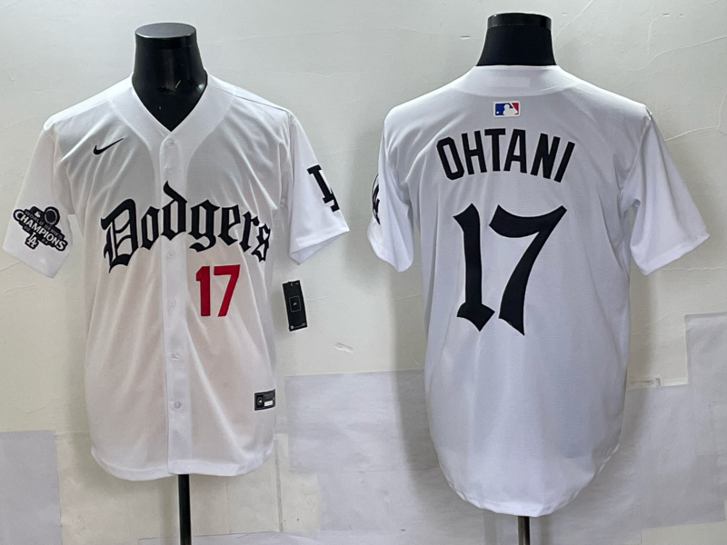 Men Los Angeles Dodgers #17 Ohtani white Nike 2025 MLB jersey 0010